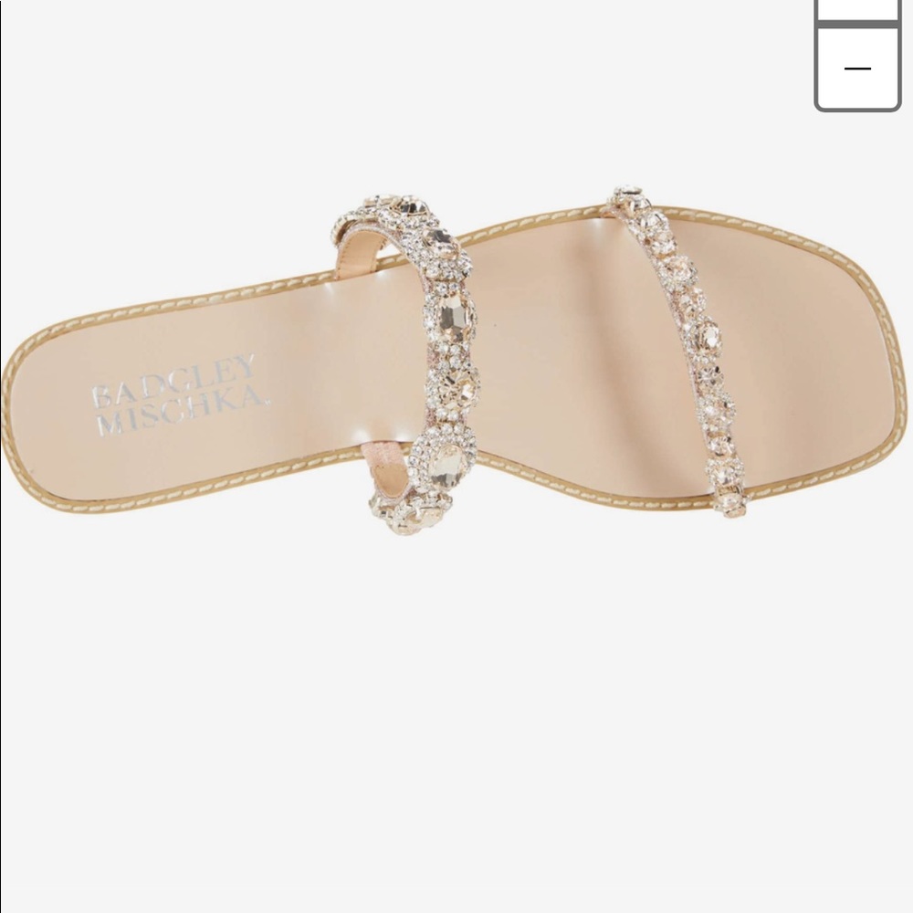 Badgley Mishka Reed Sandals.  Champagne color. Size 7.